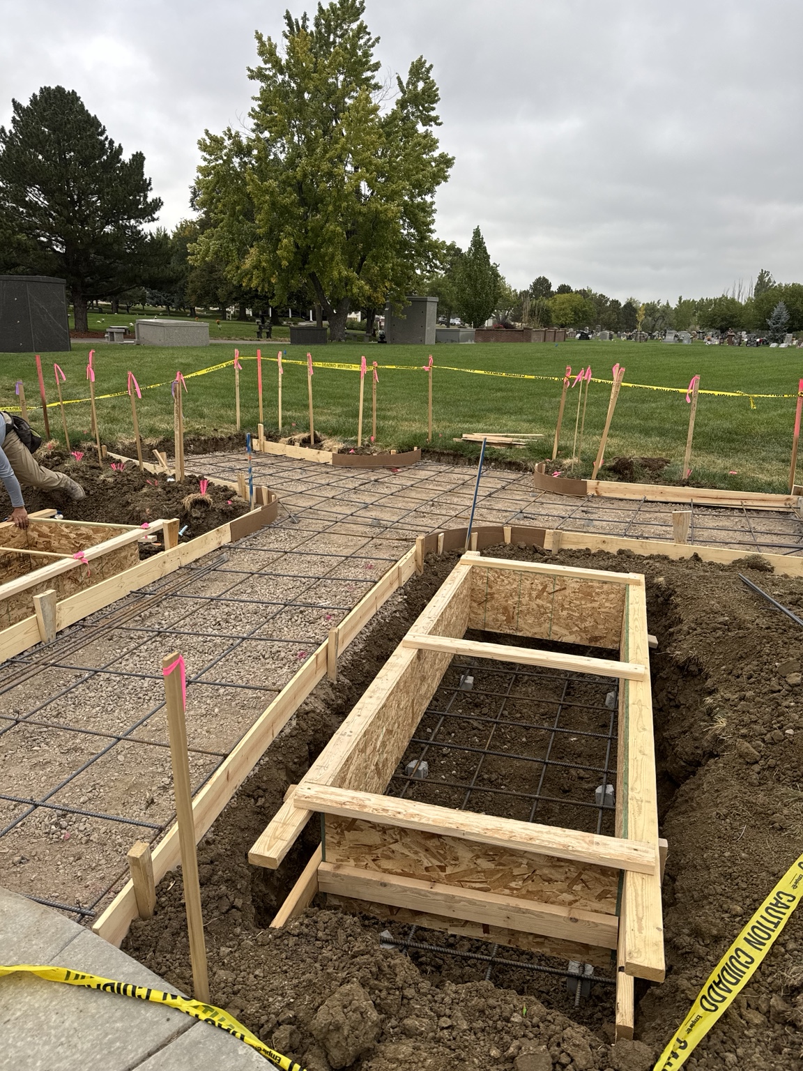 Concrete forms and reinforcement ready for placement